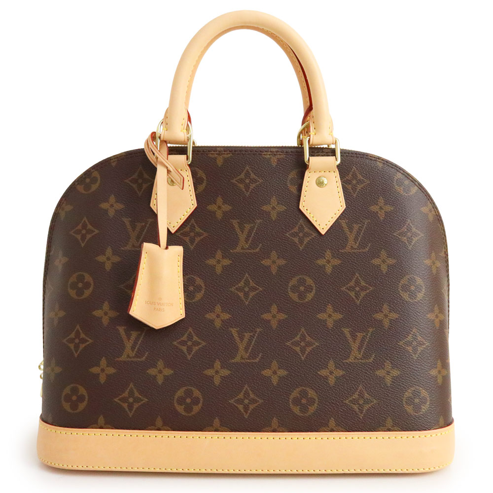 【美品】ルイ ヴィトン LOUIS VUITTON アルマ PM ハンドバッグ モノグラム ヌメ革 レザー ブラウン 茶 ゴールド金具 M53151