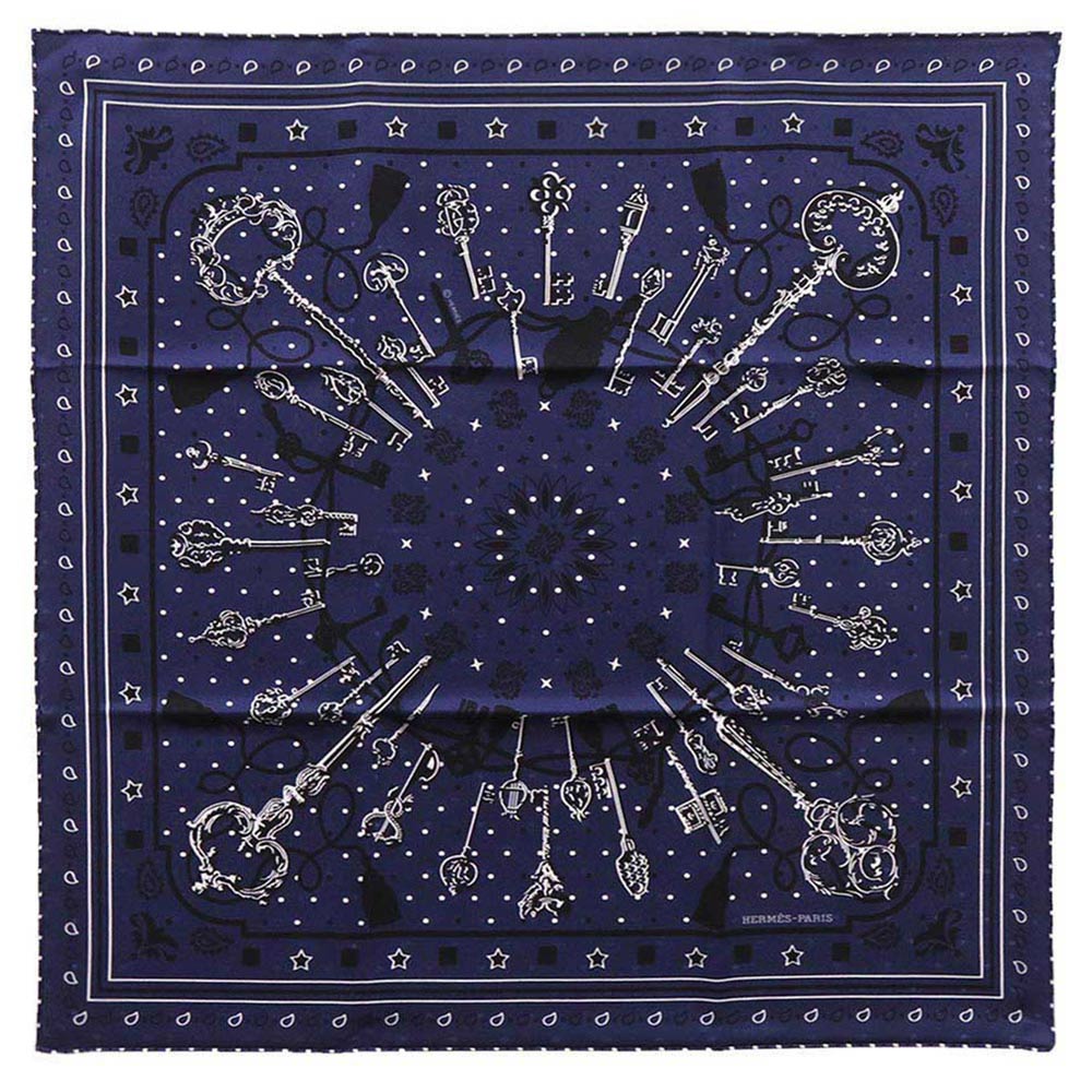 HERMES エルメス パリステーション　カレ55 スカーフ ホワイト シルク エルメス カレ55 Hermes Paris Station Bandana エルメス パリ