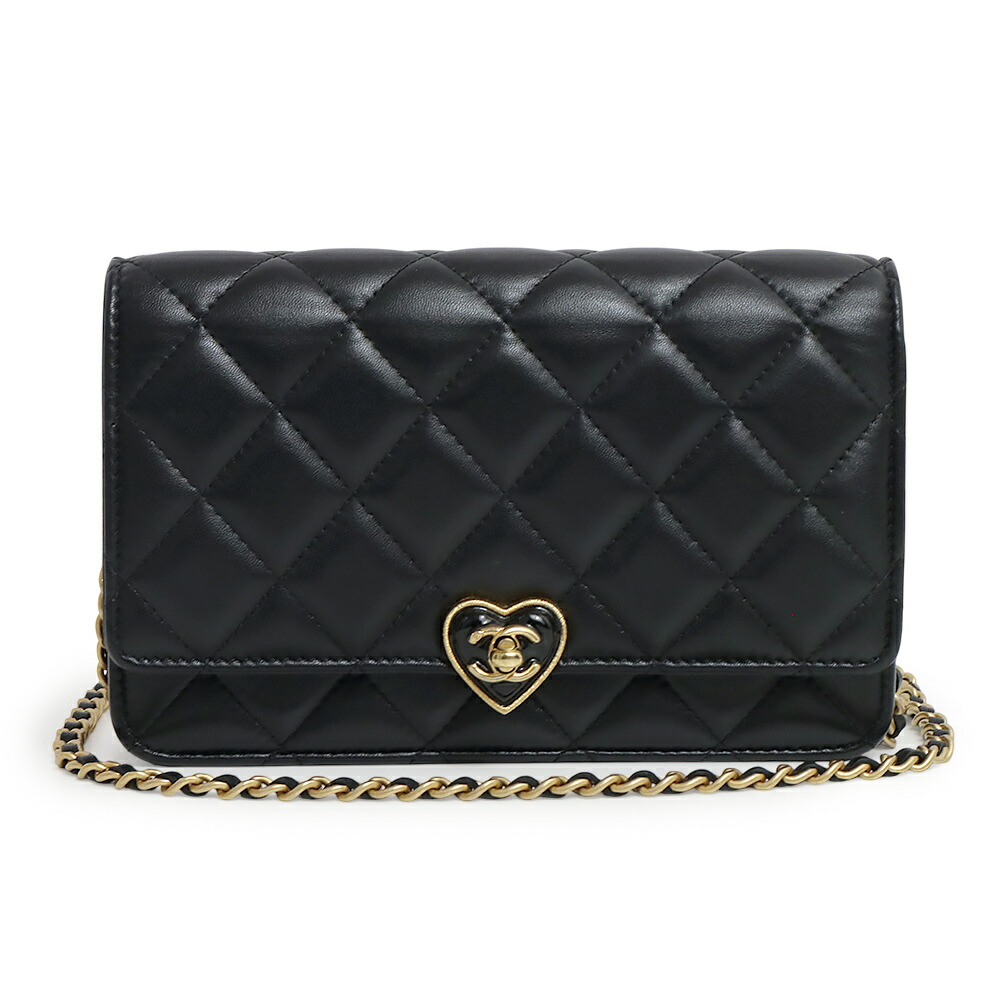 【限定ロゴ&ソーブラックが魅力】CHANEL チェーンウォレット 未使用 シャネル チェーンウォレット ソーブラック オール