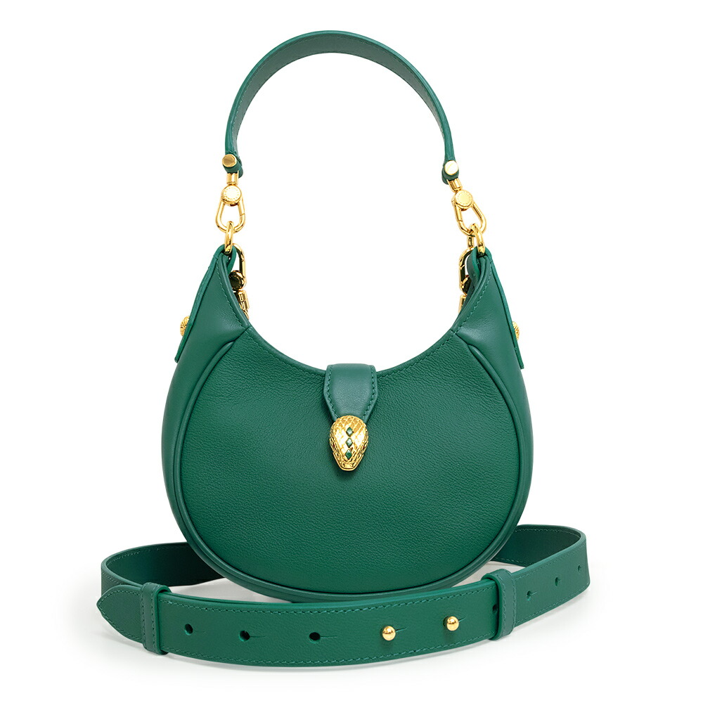 【新品・未使用品】ブルガリ BVLGARI セルペンティ エリプス スモール 2WAY 斜め掛け チェーン ショルダー ハンドバッグ カーフスキン レザー フォレストエメラルド グリーン 緑 ゴールド金具
