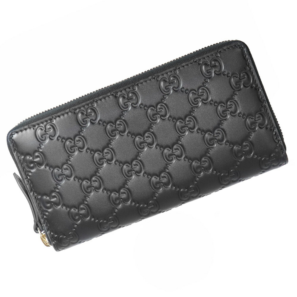 未使用級✨GUCCIグッチ　ロングウォレット　グッチシマ　レザー　ブラック　黒 GUCCI グッチ 長財布 449391 マイクログッチシマレザー ジップ