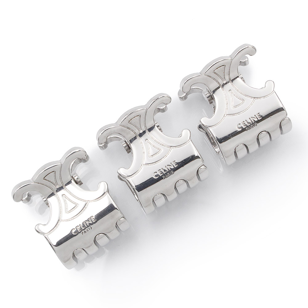 美品　セリーヌ　ラインストーン　リボン　ヘアピン　ヘアクリップ　シルバー 美品 セリーヌ ラインストーン リボン ヘアピン ヘアクリップ シルバー