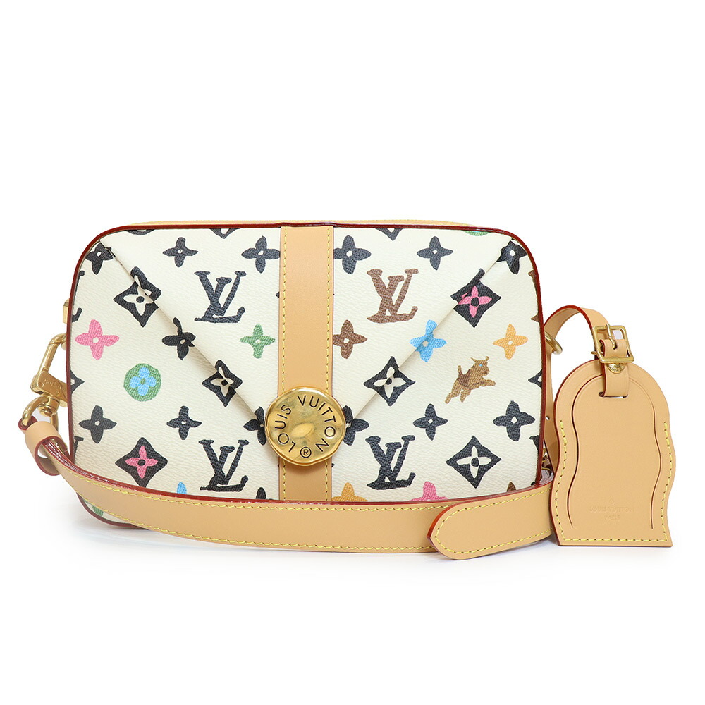 【新品・未当て嵌める品】ルイ ヴィトン LOUIS VUITTON エンベロップ 伝達人 ショルダーバッグ 曲がった掛け モノグラム クラギー なめし革 モノグラム クラギー 帆布 ヴァニラ ゴールド金具 M25408
