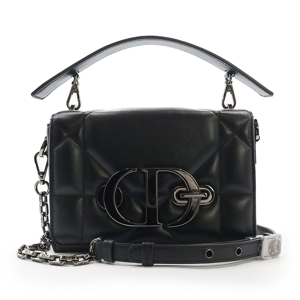 【未当て嵌める 見せびらかす品】ディオール Christian Dior 30 Montaigne モンテーニュ 3WAY クラッチペダル チェーン店 肩先 ハンドバック 曲がった掛け 日本未入荷 子ヒツジひと肌 なめし革 黒いこと 鉄砲金属元素金具 M9218BNNA バッグ-レディースバッグ