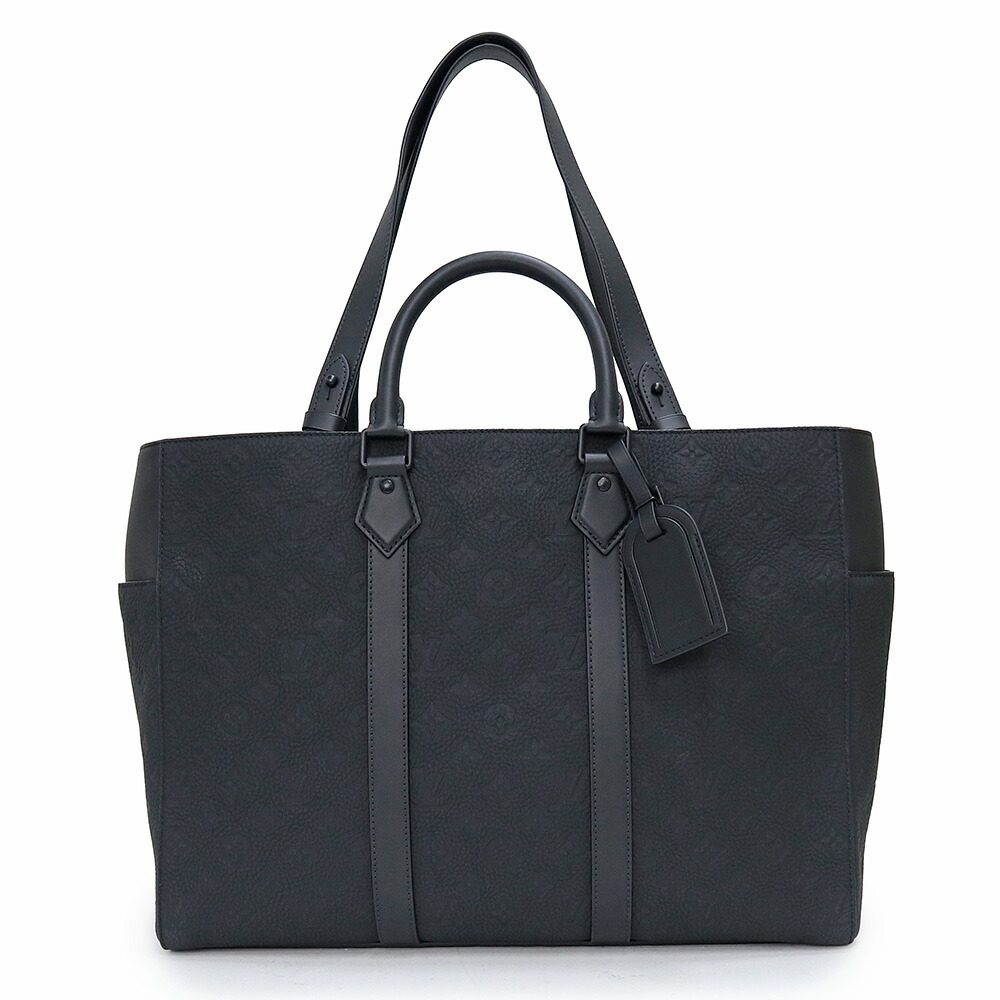 【未当て嵌める 見せびらかす品】ルイ ヴィトン LOUIS VUITTON サックプラ 24H 2WAY ダブル手持ち部分 トートバッグ モノグラムトリヨン なめし革 ノワール 黒いこと 黒いこと金具 M21865
