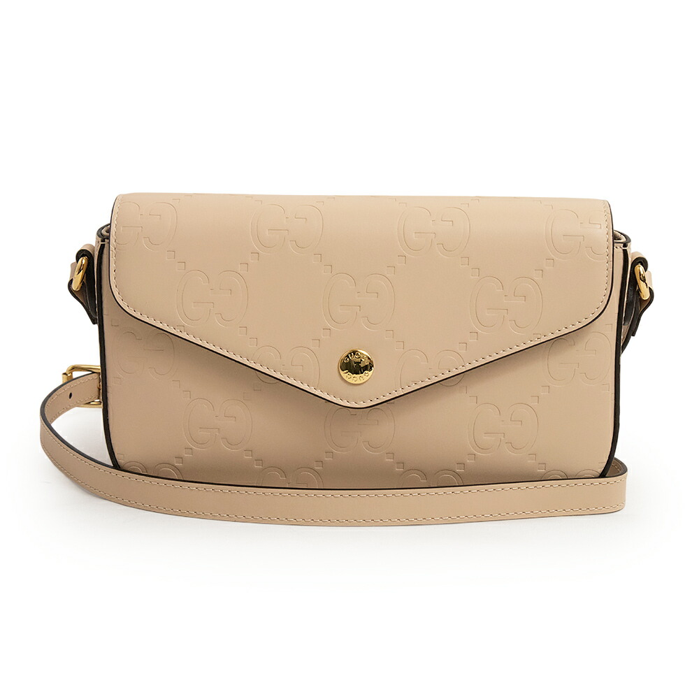 【新品・未使用品】グッチ GUCCI スーパー ミニ ショルダーバッグ 斜め掛け GGレザー ベージュ ゴールド金具 772794 箱付 70,785円