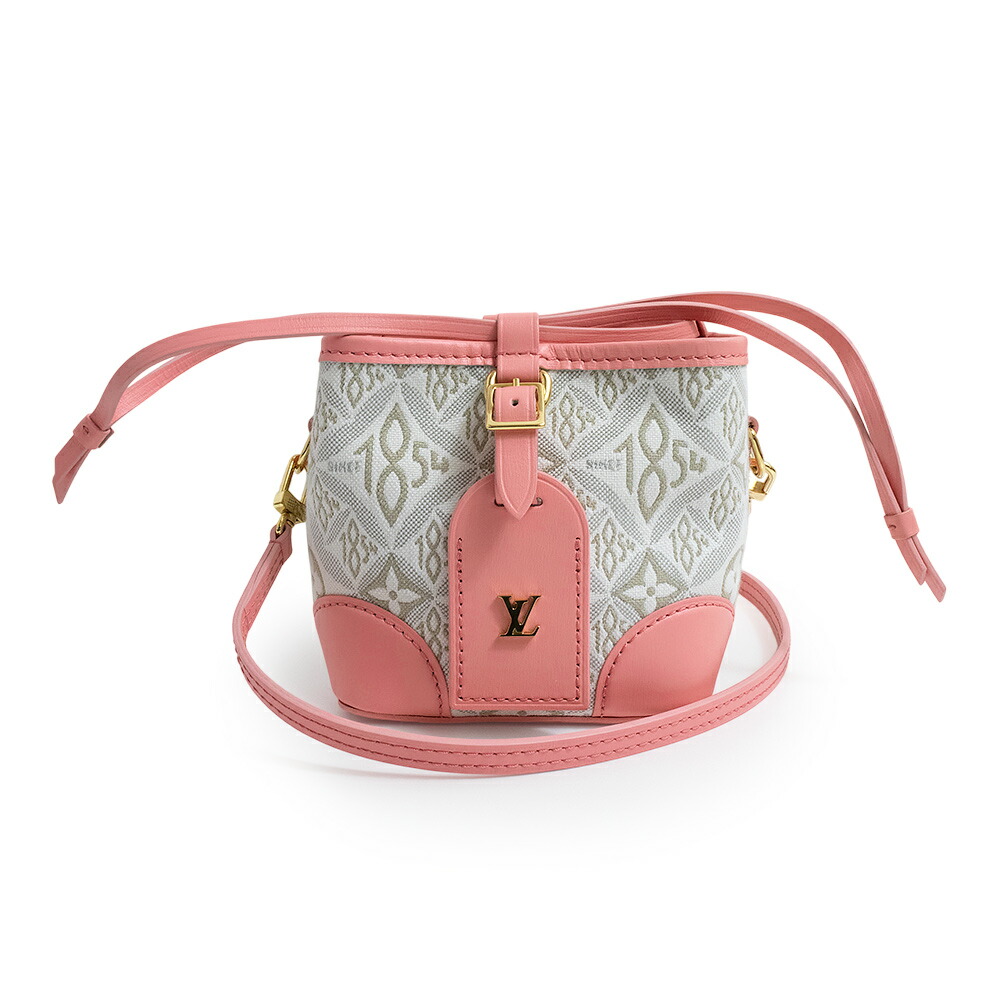 【未使用　展示品】ルイ ヴィトン LOUIS VUITTON ノエ パース SINCE1854 巾着 2Way ショルダー ハンドバッグ 斜め掛け モノグラムジャガード レザー ピンク ホワイト ゴールド金具 M81112 箱付｜ブランドシティ　BrandCity