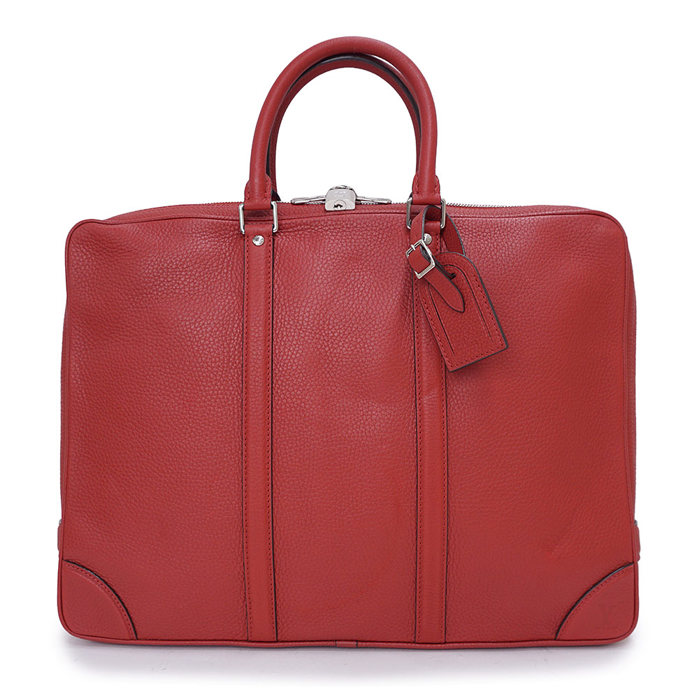 【中古】ルイ ヴィトン LOUIS VUITTON PDV ポルトドキュマン ヴォワヤージュ ブリーフ容れもの 商行為 ハンドバック トリヨンレザー 赤いこと しろがね色金具