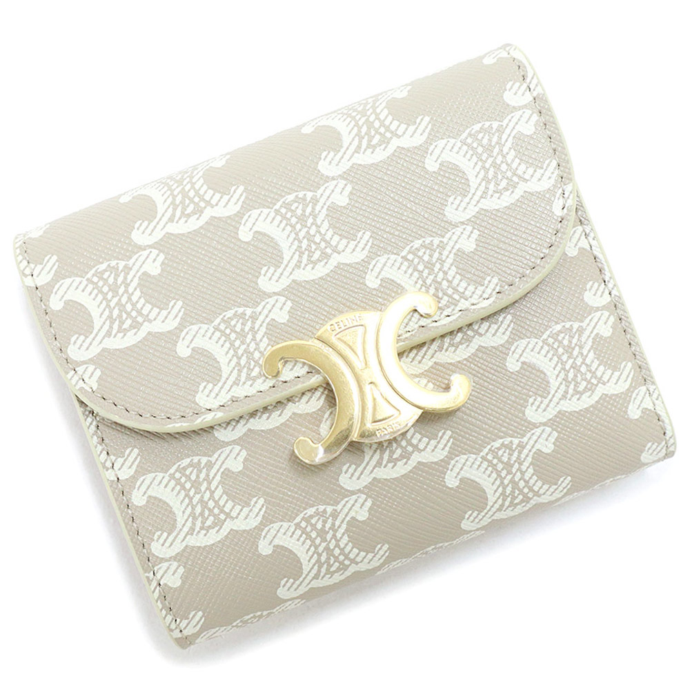 セリーヌCELINE トリオンフウォレット[新品未使用] TRIOMPHE CELINE セリーヌ 二つ折り財布 Triomphe Medium Strap