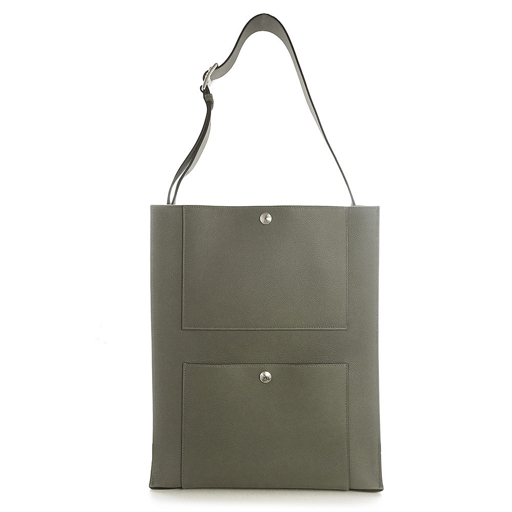 【新品・未使用品】エルメス HERMES キャブH カバッシュ 2WAY ショルダーバッグ 斜め掛け ヴォーエバーカラー レザー グリメイヤー グレー シルバー金具 W刻印