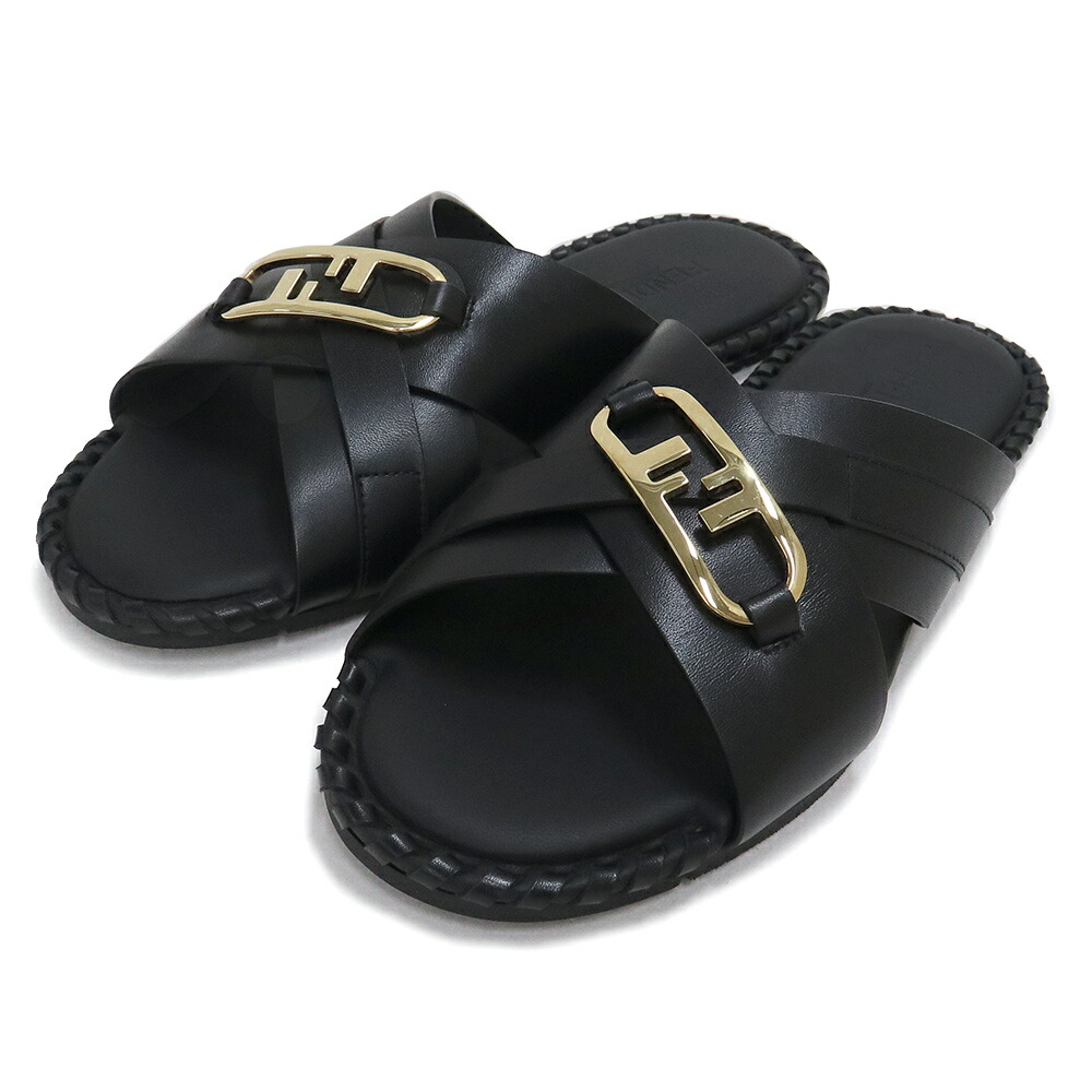 楽天市場】FENDI フェンディ スライドサンダル メンズ8 ブラック