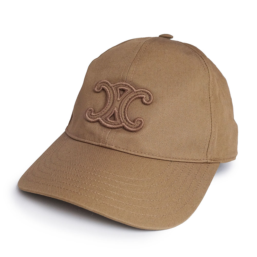 CELINE 希少　トリオンフ　ノースリーブ　ポロシャツ キャメル　M org.jpg