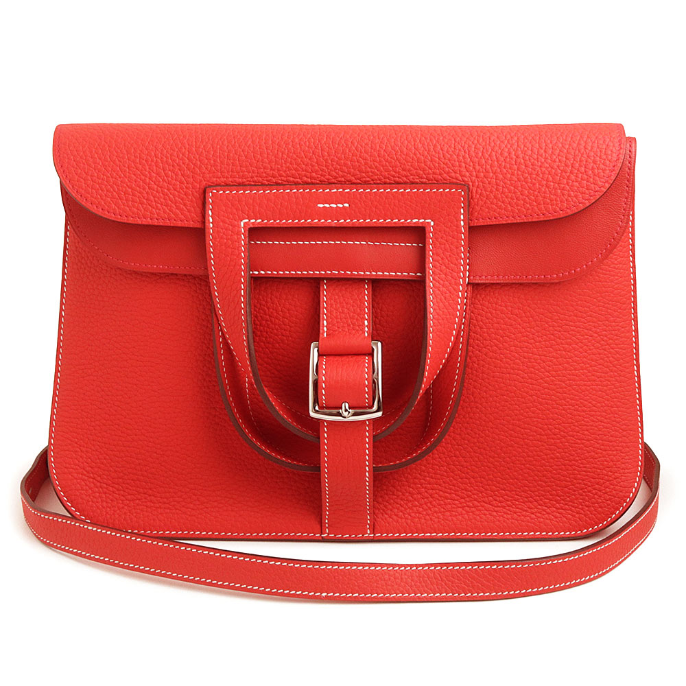 【未使用　展示品】エルメス HERMES アルザン 31 2WAY ショルダー ハンドバッグ 斜め掛け トリヨンクレマンス レザー ROUGE TOMATE ルージュトマト シルバー金具 X刻印