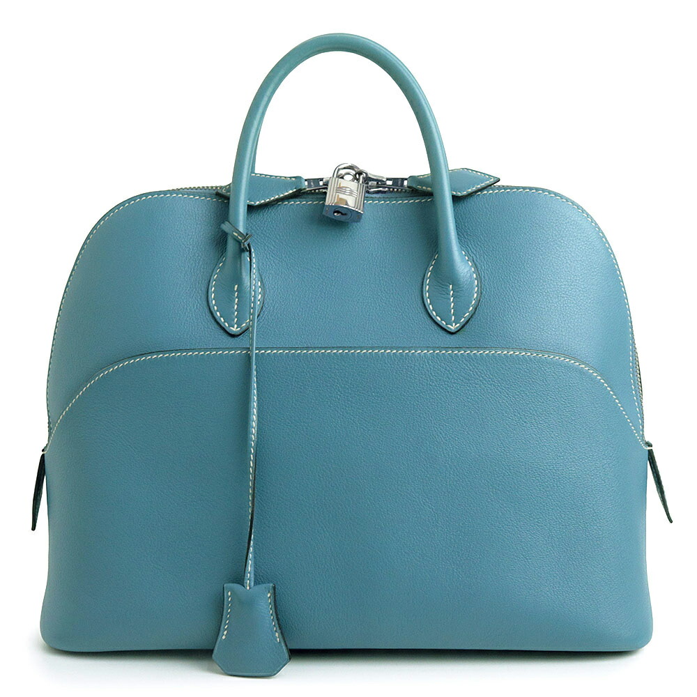 【中古】エルメス HERMES ボリード 1923 30 ハンドバッグ ヴォーガリバー レザー Blue Jean ブルージーン シルバー金具 □I刻印