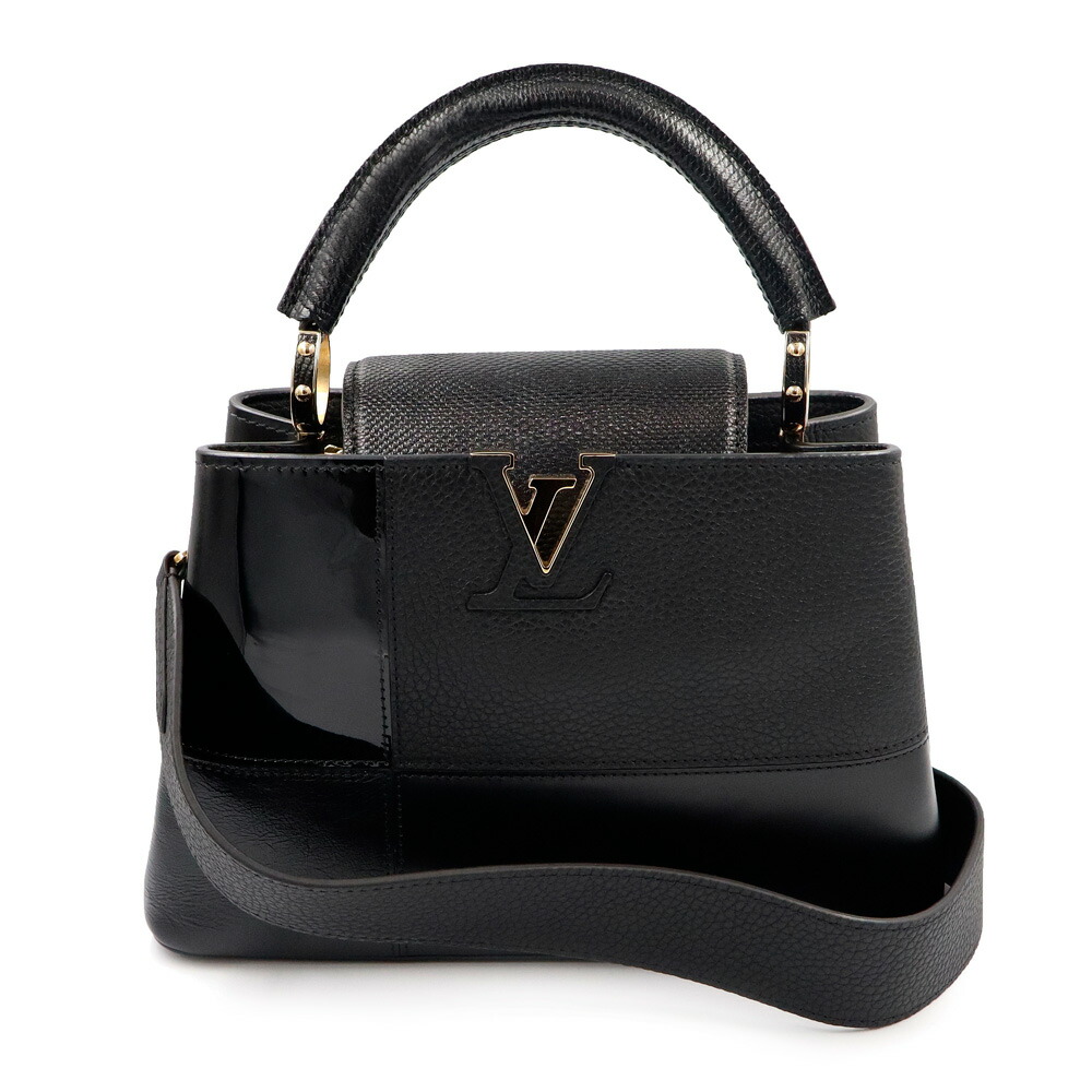 【未使用　展示品】ルイ ヴィトン LOUIS VUITTON カプシーヌ BB ショルダー ハンドバッグ 2way 斜め掛け トリヨンレザー カーフスキン レザー パテントレザー スネーク ブラック ゴールド金具 M59269