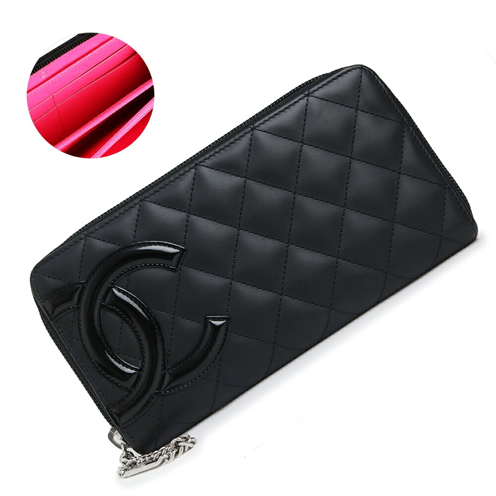 楽天市場】シャネル CHANEL カメリア ラウンドファスナー長財布 ピンク