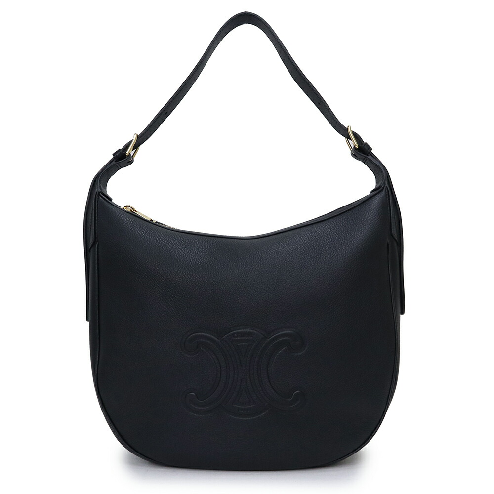 【未使用　展示品】セリーヌ CELINE ミディアム エロイズ トリオンフ トートバッグ サプルカーフレザー ブラック ゴールド金具 114713FLH 167,750円