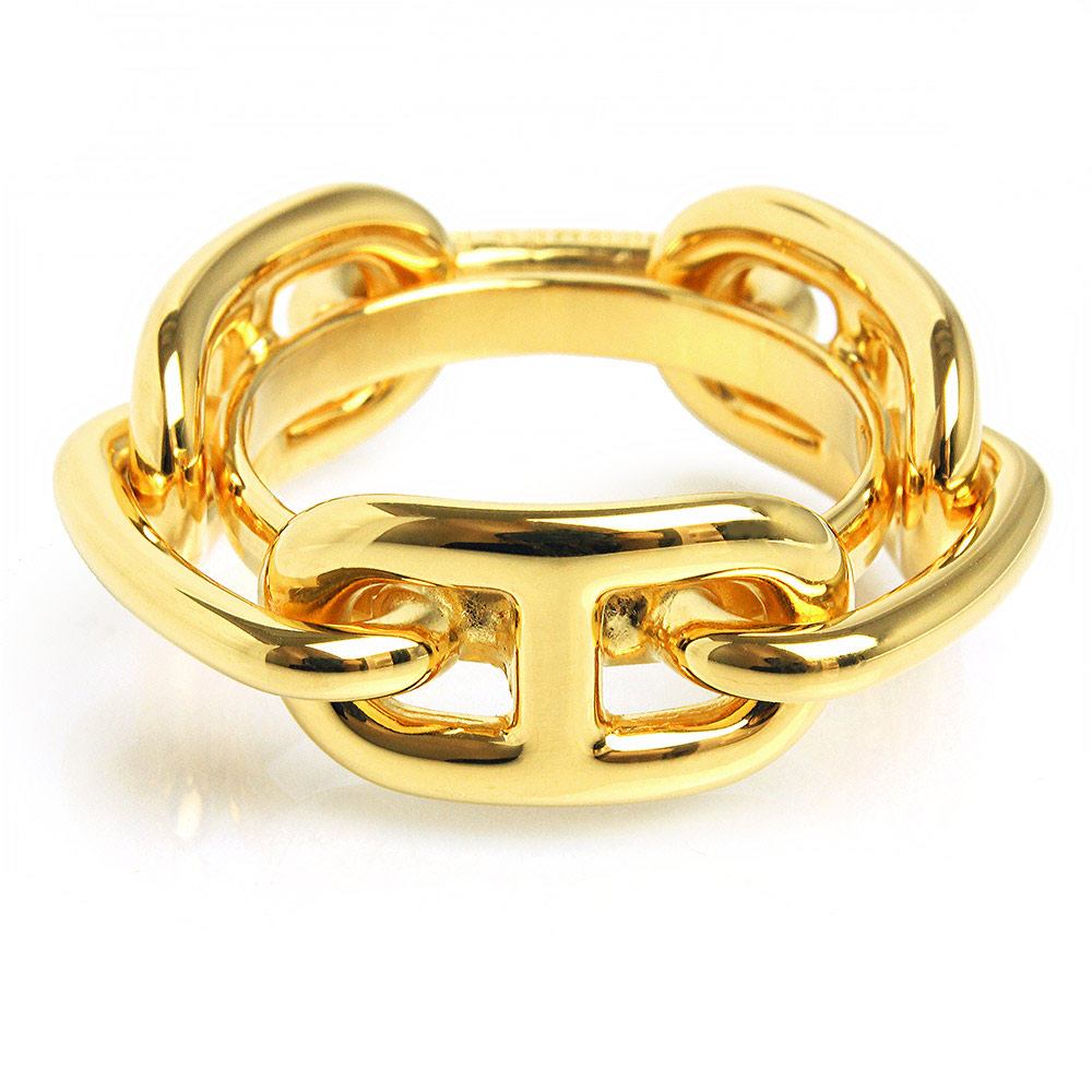 HERMES　エルメス　未使用品　シェーヌダンクル　スカーフリング　ゴールド　箱 ◇HERMES◇シェーヌダンクル・スカーフリング◇未使用品◇箱のみ汚れ