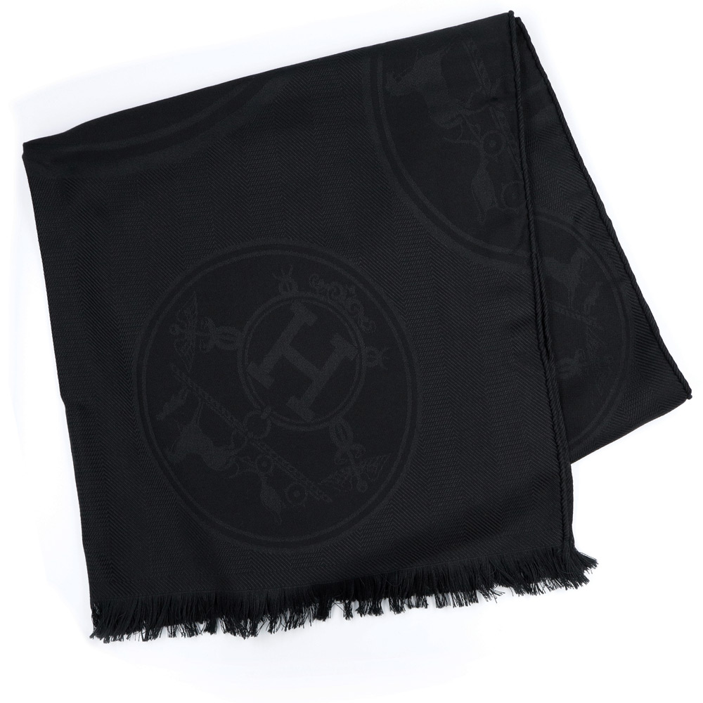 楽天市場】≪Brand new≫ HERMES New Libris stole Noir Black Big