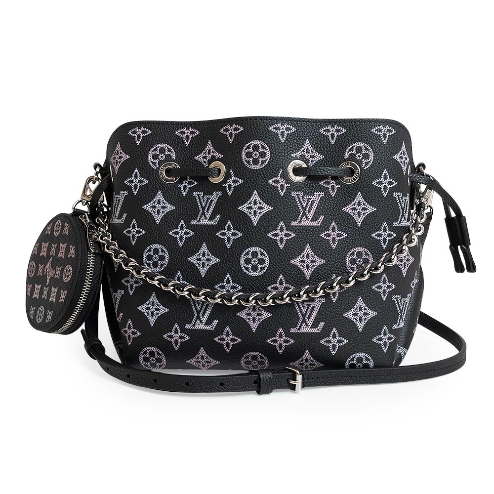 【未当て嵌める 見せびらかす品】ルイ ヴィトン LOUIS VUITTON ベラ 2WAY チェーン店 肩先 ハンドバック 曲がった掛け モノグラムマヒナ なめし革 黒いこと サクラ色 しろがね色金具 M21096 バッグ-レディースバッグ
