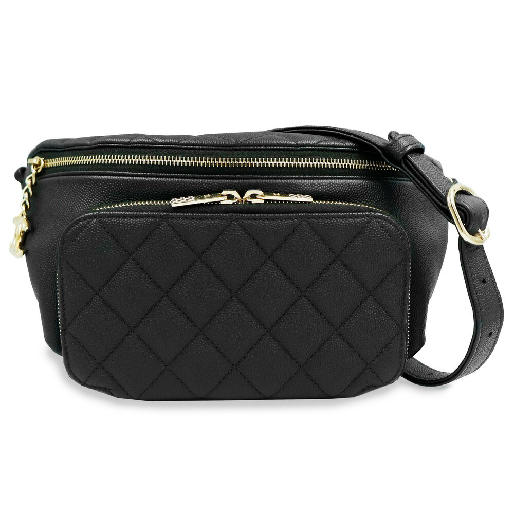 【未使用　展示品】CHANEL シャネル AS0465 ウエストポーチ マトラッセ ココマーク キャビアスキン ブラック ボディバッグ 斜め掛け レザー ゴールド金具