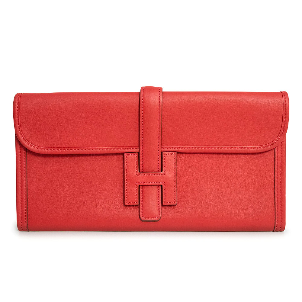 【未当て嵌める 見せびらかす品】HERMES エルメス ジジェ エラン 29 ヴォースイフト ヴァーミリオン 赤いこと T目じるし クラッチペダル御徒面子 二番目 なめし革