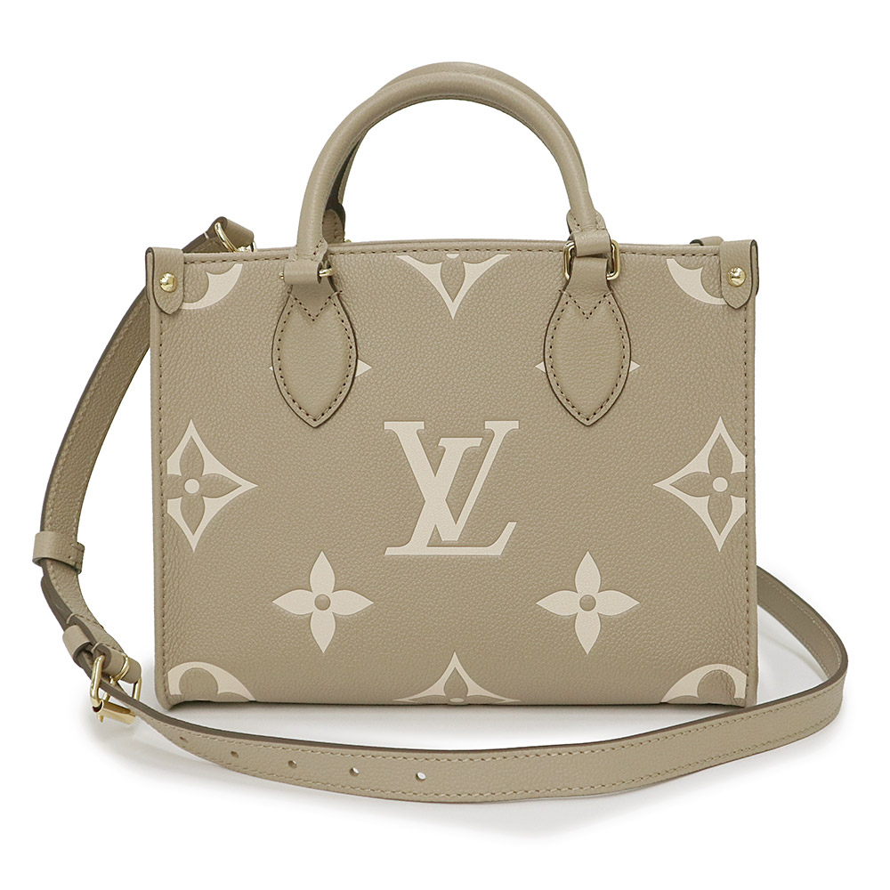 【新品・未使用品】LOUIS VUITTON ルイ ヴィトン M45779 オンザゴー PM モノグラムアンプラント トゥルトレール クレーム ベージュ 2WAY ショルダー ハンドバッグ 斜め掛け レザー ゴールド金具 箱付