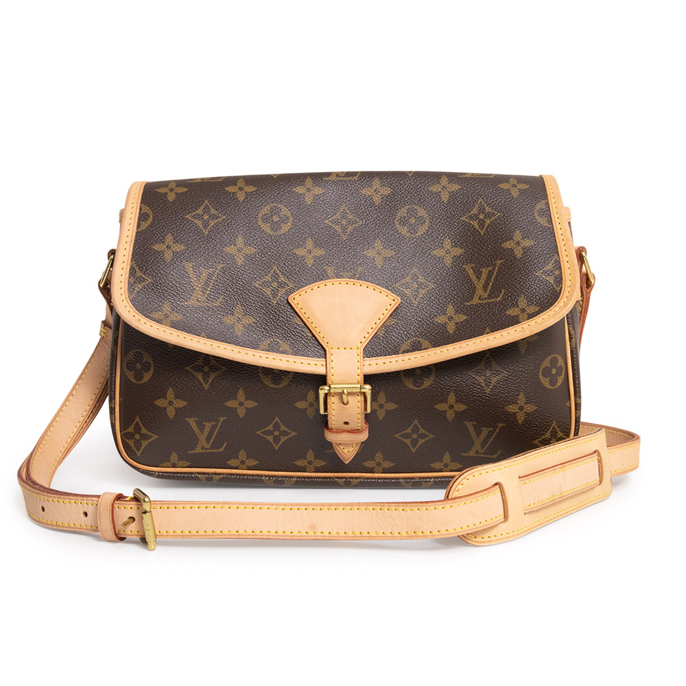 【中古】LOUIS VUITTON ルイ ヴィトン M42250 ソローニュ モノグラム ヌメ革 ブラウン ショルダーバッグ 斜め掛け レザー ゴールド金具 109,450円