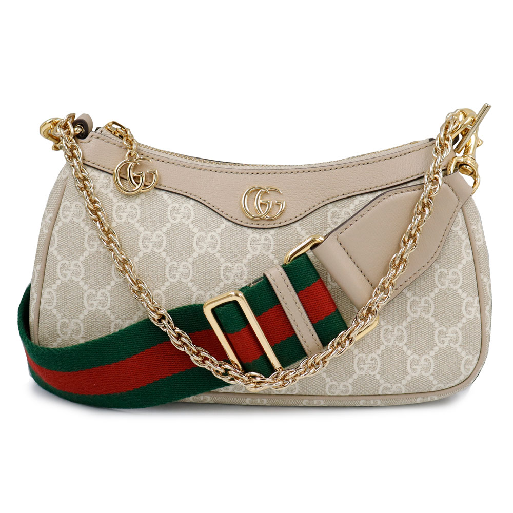【新品・未使用品】GUCCI グッチ 735132 オフィディア スモール 2WAY GGスプリームキャンバス レザー ベージュ ホワイト チェーン ショルダーハンドバッグ 斜め掛け ゴールド金具