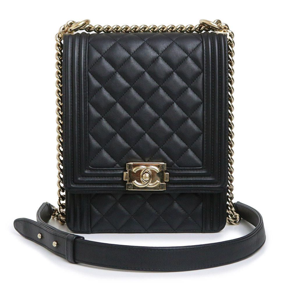 【中古】CHANEL シャネル AS0130 ボーイシャネル ラムスキン ブラック 2Way チェーン ショルダーバッグ 斜め掛け レザー ゴールド金具|ブランドシティ BrandCity