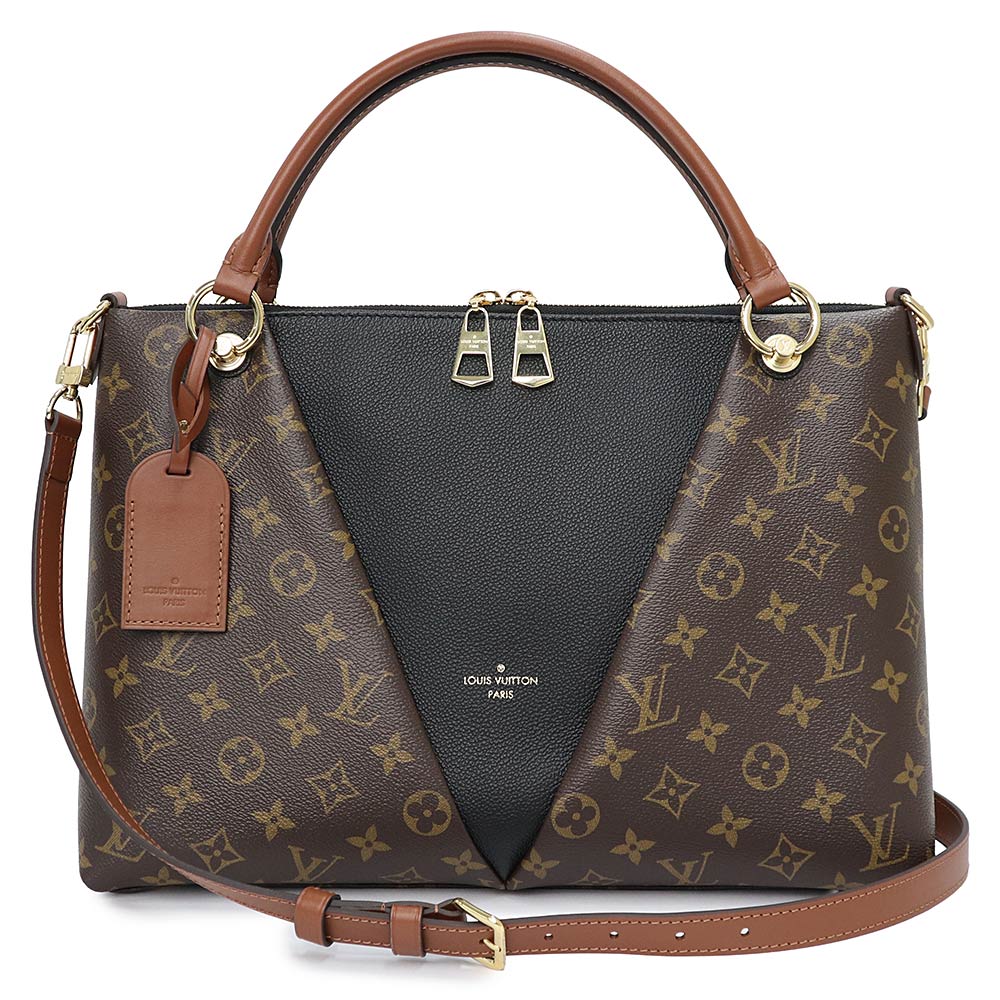 【未使用　展示品】LOUIS VUITTON ルイ ヴィトン M43948 Vトート MM モノグラム グレインカーフレザー ノワール ブラック 2WAY 斜め掛け ショルダー ハンドバッグ ゴールド金具 箱付