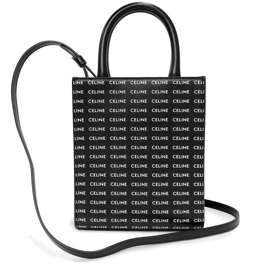 【新品・未使用品】CELINE セリーヌ 194372DT2 ミニ バーティカル カバ ロゴ キャンバス レザー ブラック 2way 斜め掛け ショルダー ハンドバッグ ゴールド金具|ブランドシティ BrandCity