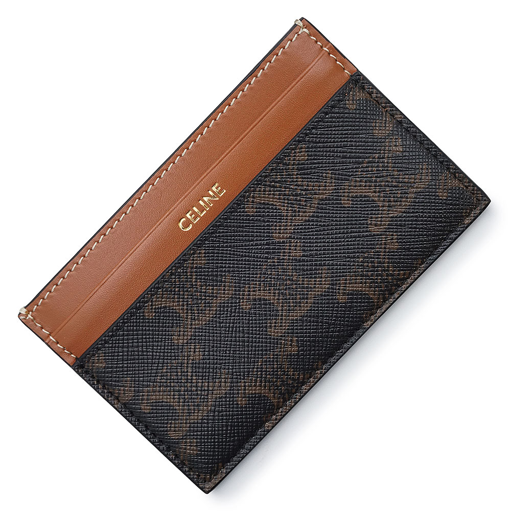 【新品・未使用品】CELINE セリーヌ 10P322EEN ミディアム トリオンフキャンバス カーフスキン タン ブラウン カードケース 名刺入れ 定期入れ パスケース レザー