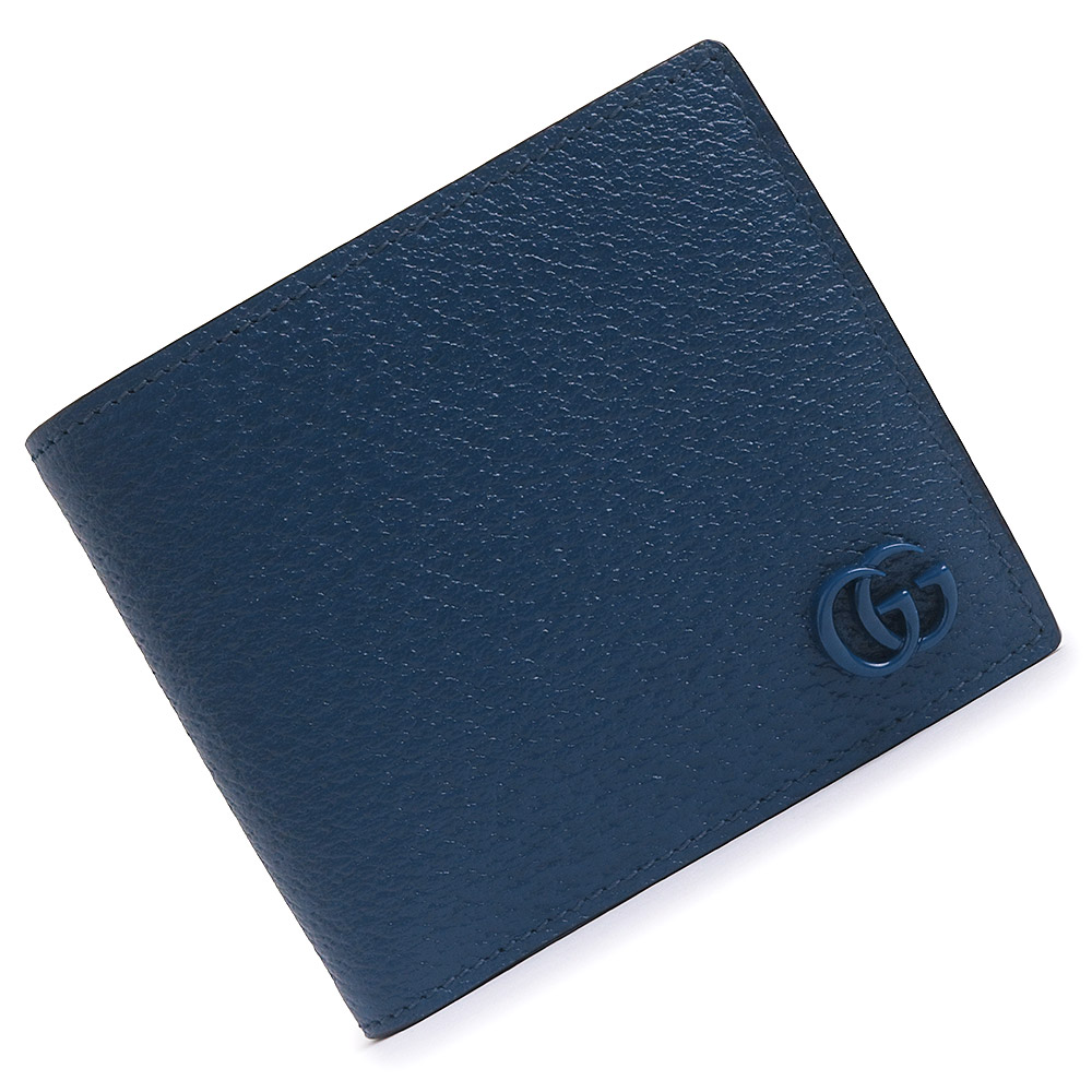 【新品・未使用品】GUCCI グッチ 428725 GGマーモント コイン ウォレット カーフスキン ロイヤルブルー 二つ折り財布 レザー ブルー金具 箱付