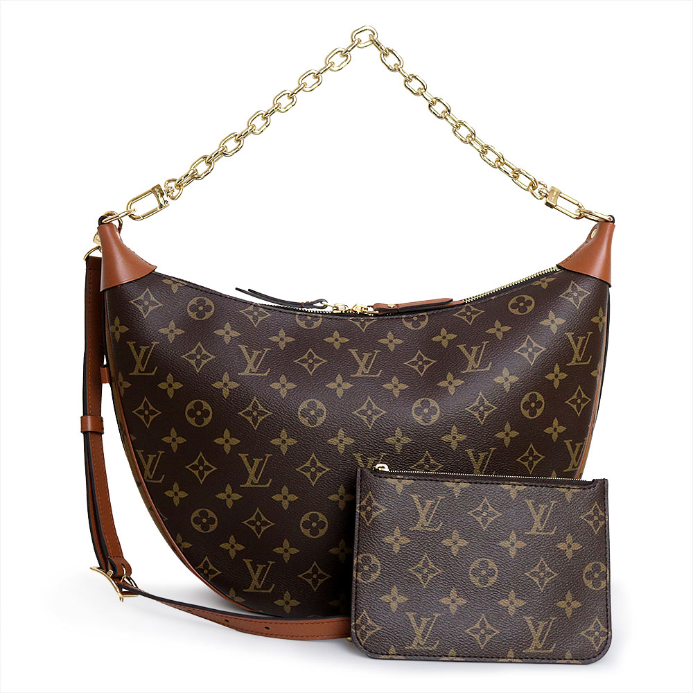 【未使用 展示品】LOUIS VUITTON ルイ ヴィトン M46311 ループ ホーボー モノグラム モノグラムリバース カーフスキン ブラウン チェーン ショルダーバッグ 2WAY 斜め掛け レザー ゴールド金具