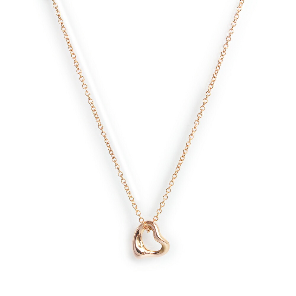 【美品】TIFFANY&Co. ティファニー 60957428 エルサ ペレッティ オープンハート ミニ ペンダント K18ローズゴールド 750 ネックレス 箱付