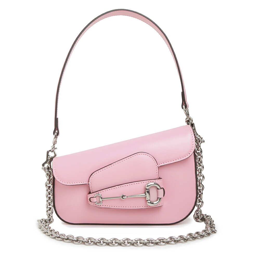 【新品・未当て嵌める品】GUCCI グッチ 774209 導管ビット1955 ミニ カーフスキン サクラ色 2way チェーン店 肩部 ハンドバック なめし革 しろがね色金具
