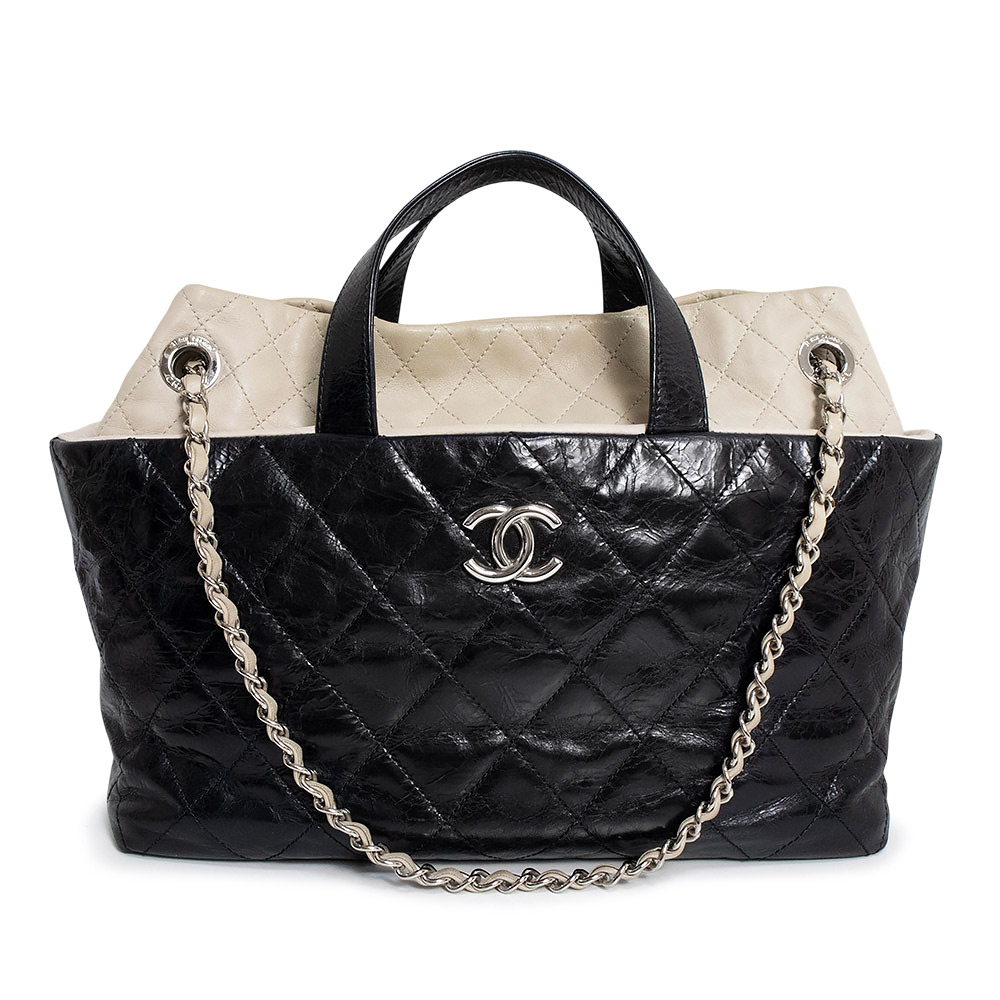 【中古】CHANEL シャネル ポートベロー エイジドカーフスキン 子ヒツジ素はだ なめし革 黒いこと ベージュ チェーン店 3Way 肩部 ハンドバック 曲がった掛け しろがね色金具