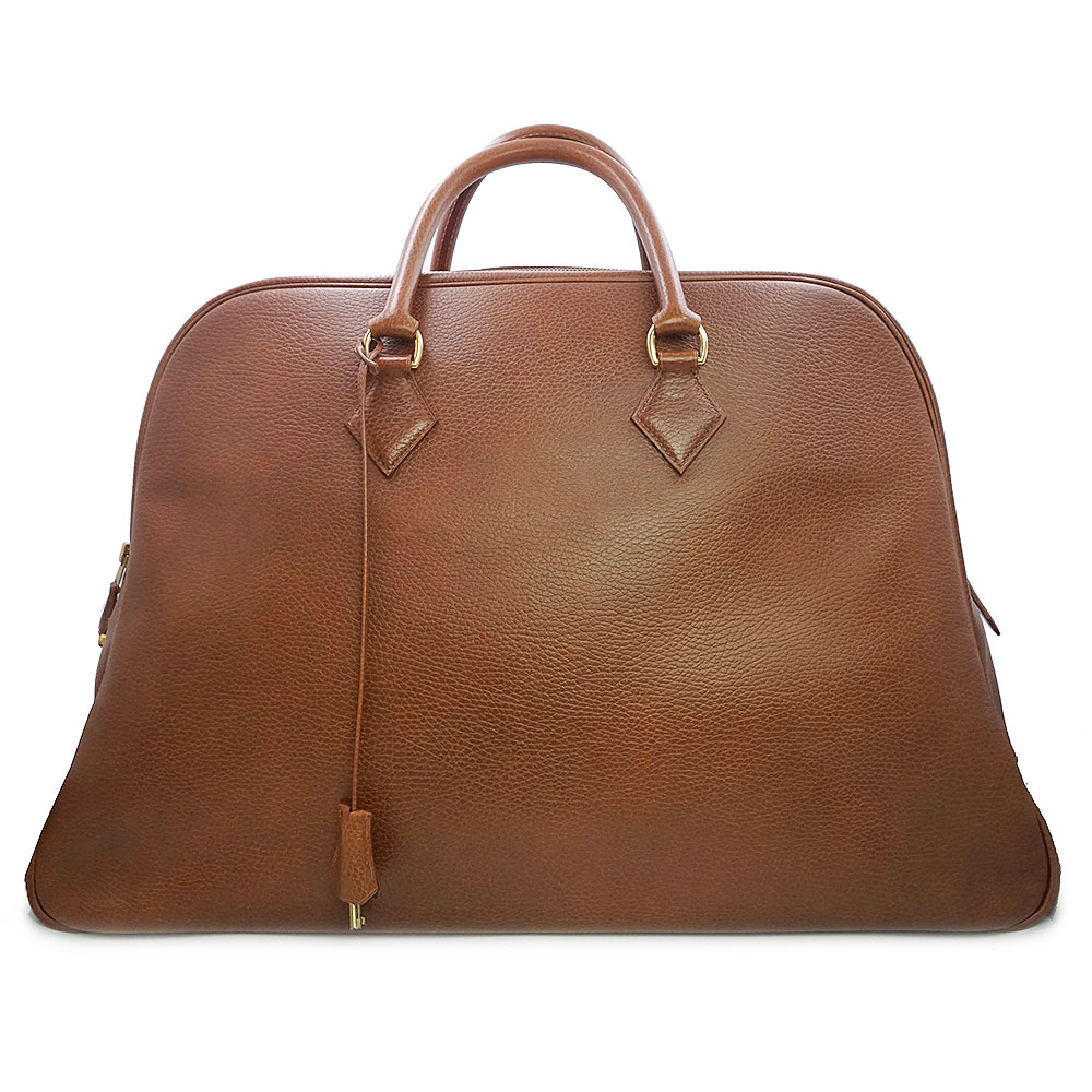 【中古】HERMES エルメス サンプロン アルデンヌ ノアゼット 赤銅色 ○Y目じるし 豆の町 ハンドバック 旅する鞄 なめし革 ゴールド金具