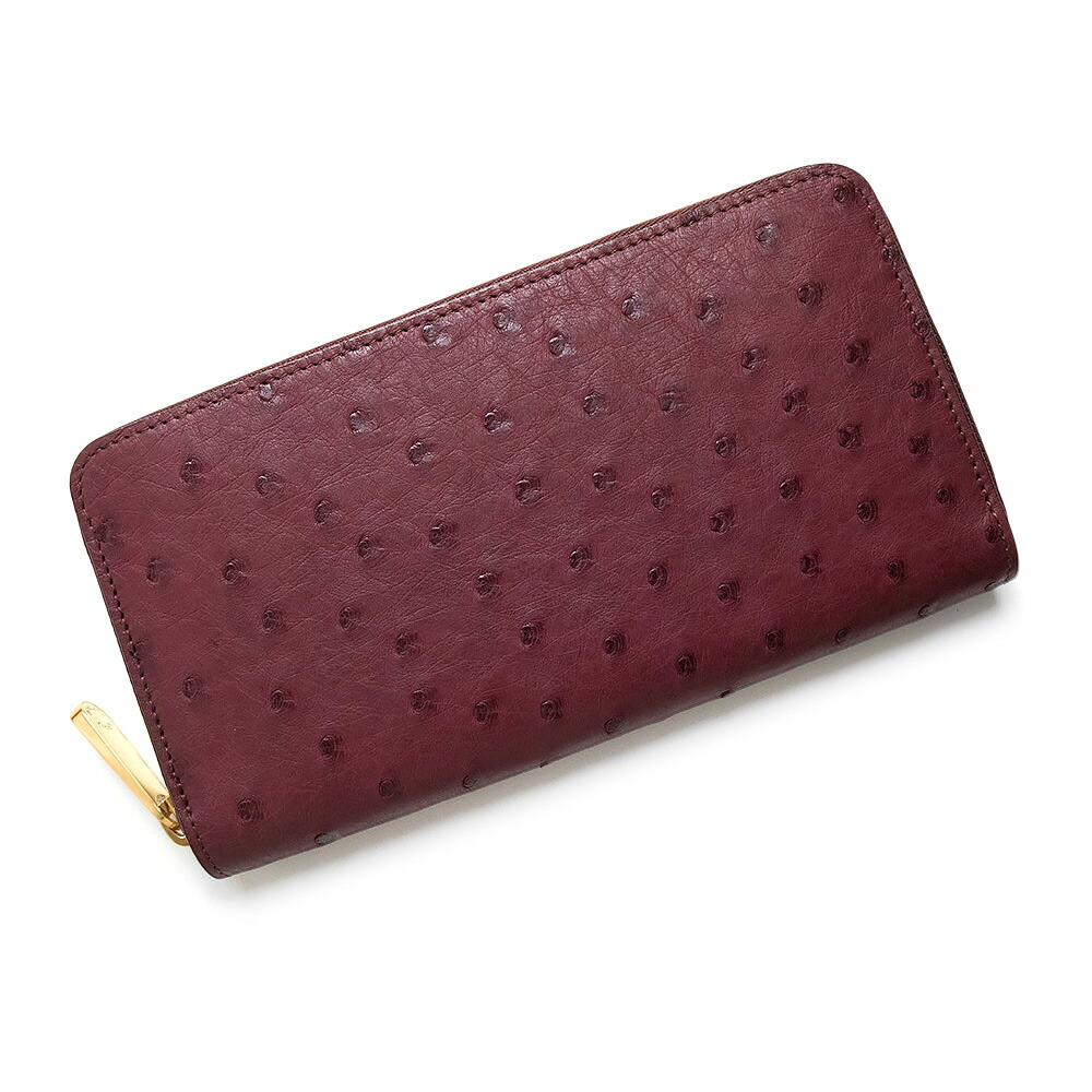 【未使用　展示品】LOUIS VUITTON ルイ ヴィトン N91226 ジッピーウォレット オーストリッチ エキゾチックレザー ボルドー ラウンドファスナー 長財布 ゴールド金具 箱付