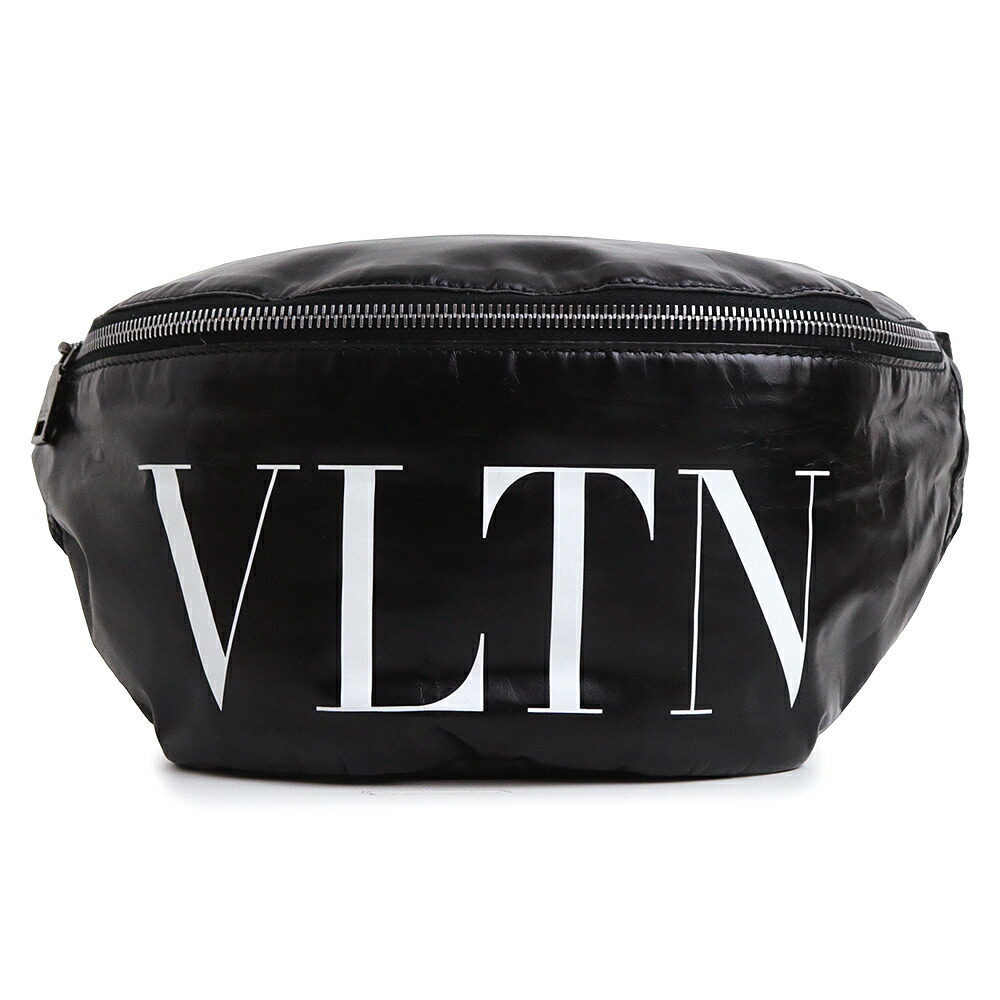 【中古】Valentino Garavani ヴァレンティノ ガラヴァーニ 2Y2B0B98MWL VLTN ロゴタイプ ホンブルグ帽 三尺帯 カーフスキン 黒いこと 上半身御徒面子 曲がった掛け なめし革 しろがね色金具