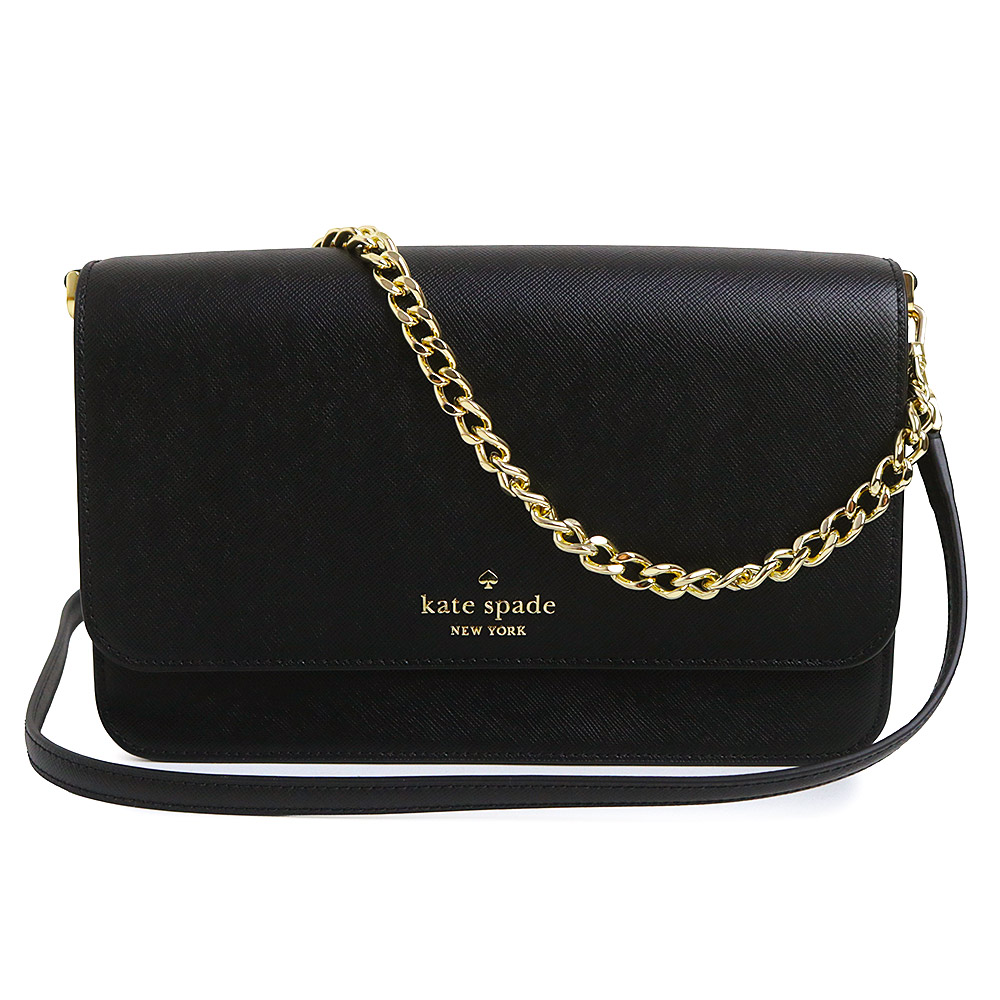 【新品・未使用品】Kate Spade ケイトスペード KC430 マディソン フラップ コンバーチブル SAFFIANO サフィアーノ レザー ブラック 3way チェーン クラッチ ショルダーバッグ 斜め掛け ゴールド金具