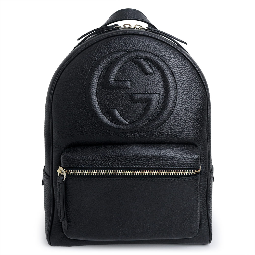 【未使用　展示品】GUCCI グッチ 431570 ソーホー レザー ブラック チェーン リュック デイパック バックパック ゴールド金具