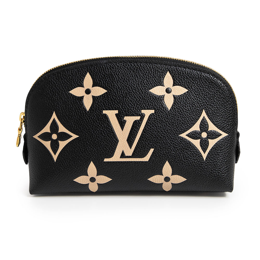 【新品・未使用品】LOUIS VUITTON ルイ ヴィトン M59086 ポシェット コスメティック PM モノグラムアンプラント ノワール ブラック 化粧ポーチ レザー ゴールド金具 箱付