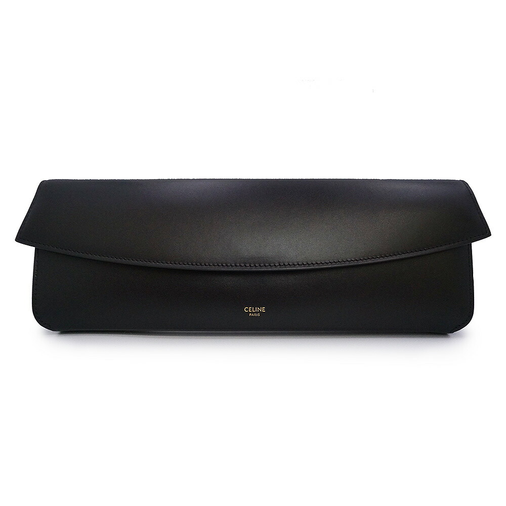 【新品・未当て嵌める品】CELINE セリーヌ 10C063BKX 夕間暮れ スムースカーフレザー 黒いこと 二番目 クラッチペダル御徒面子 ゴールド金具