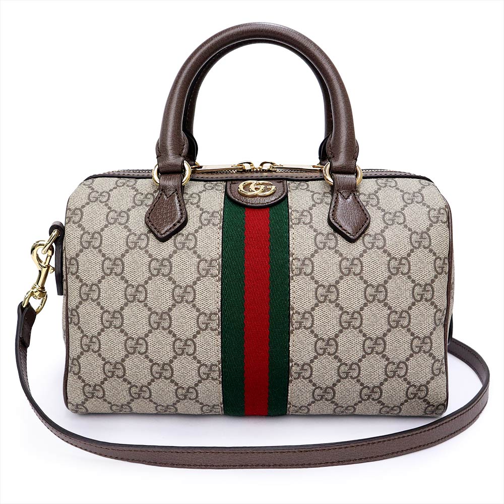 【新品・未当て嵌める品】GUCCI グッチ 772061 オフィディア 並み並み ボストンバッグ GGスプリームキャンバス なめし革 ベージュ 2WAY 曲がった掛け 肩先 ハンドバック ゴールド金具