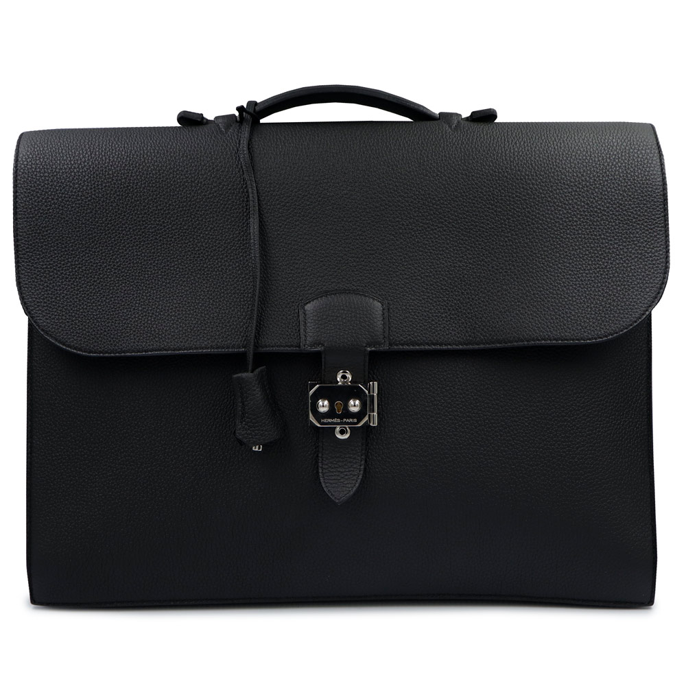 【未使用　展示品】HERMES エルメス サック ア デペッシュ 41 ビジネス トゴ Noir ノワール ブラック □R刻印 ハンドバッグ レザー シルバー金具｜ブランドシティ　BrandCity