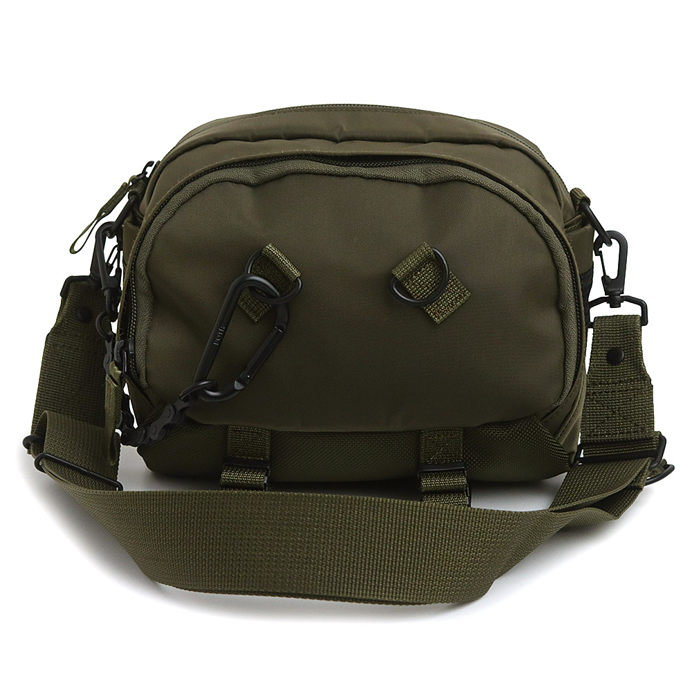 【未使用　展示品】PORTER ポーター 997-05362 RIDE ライド チェーン ナイロンツイル ナイロンリップストップ オリーブグリーン ショルダーバッグ 斜め掛け ブラック金具