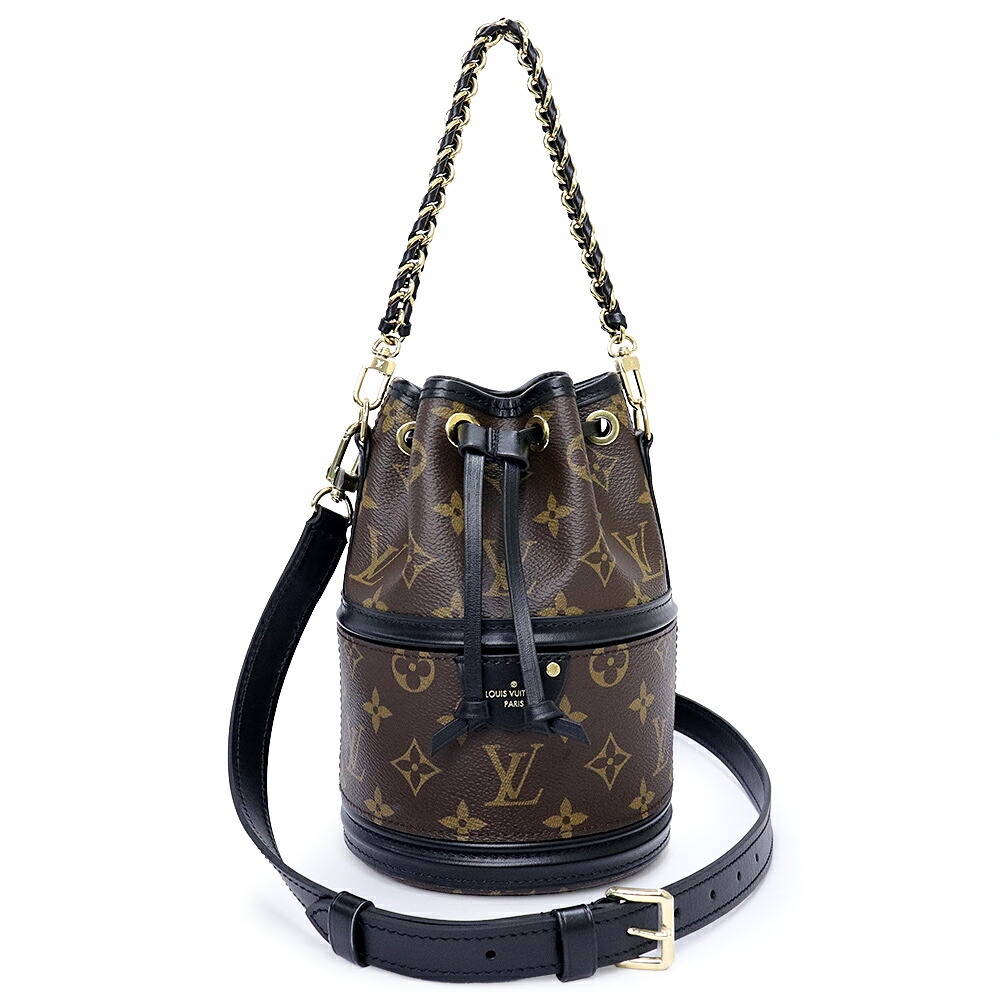 【未使用　展示品】LOUIS VUITTON ルイ ヴィトン M83480 カノエ モノグラム レザー ブラウン ブラック 2Way 斜め掛け ショルダー ハンドバッグ ゴールド金具