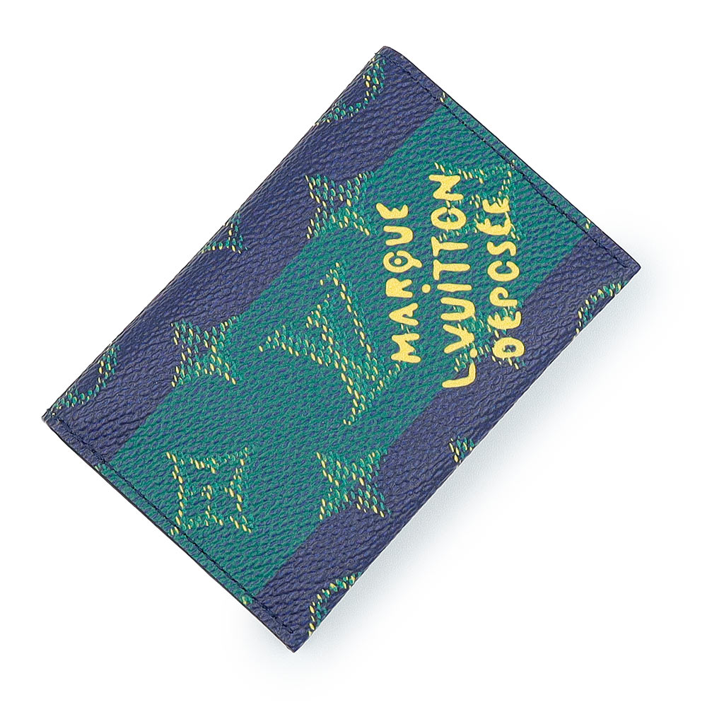 【新品・未使用品】LOUIS VUITTON ルイ ヴィトン M25796 ポルト カルト スリム モノグラムヘリテージ カウハイドレザー ブルーストライプ カードケース 名刺入れ 定期入れ パスケース ゴールド金具 箱付|ブランドシティ BrandCity